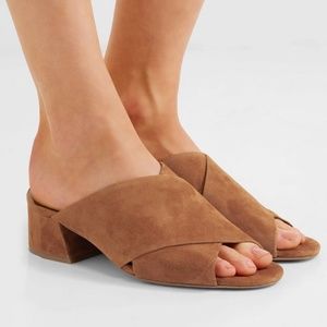 Vince Karsen Italian suede leather mule sandals